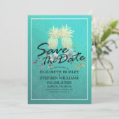 Hochzeit retten das Datum Moderne Gold Ananas Save The Date (Stehend Vorderseite)