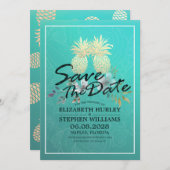 Hochzeit retten das Datum Moderne Gold Ananas Save The Date (Vorne/Hinten)
