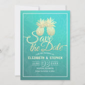 Hochzeit retten das Datum Moderne Gold Ananas Save The Date (Vorderseite)