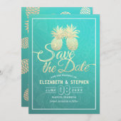 Hochzeit retten das Datum Moderne Gold Ananas Save The Date (Vorne/Hinten)