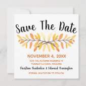 Hochzeit retten das Datum Rustikal minimale Herbst Ankündigung (Vorderseite)