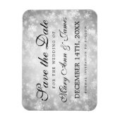 Hochzeit retten das Datum Silver Winter Wonderland Magnet (Vertikal)