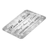 Hochzeit retten das Datum Silver Winter Wonderland Magnet (Linke Seite)