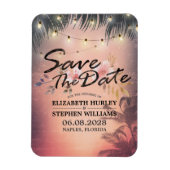 Hochzeit retten das Datum Sommer Beach Palm Tree L Magnet (Vertikal)