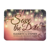 Hochzeit retten das Datum Sommer Beach Palm Tree L Magnet (Horizontal)