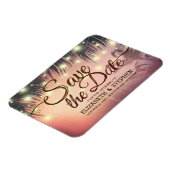 Hochzeit retten das Datum Sommer Beach Palm Tree L Magnet (Linke Seite)