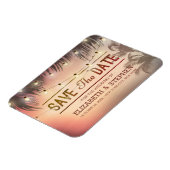 Hochzeit retten das Datum Sommer Beach Palm Tree L Magnet (Linke Seite)
