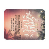 Hochzeit retten das Datum Sommer Beach Palm Tree L Magnet (Horizontal)