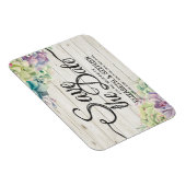 Hochzeit retten das Datum sukkulente Pflanze Rusti Magnet (Rechte Seite)