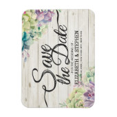 Hochzeit retten das Datum sukkulente Pflanze Rusti Magnet (Vertikal)