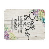 Hochzeit retten das Datum sukkulente Pflanze Rusti Magnet (Horizontal)