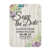 Hochzeit retten das Datum sukkulente Pflanze Rusti Magnet (Vertikal)