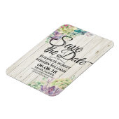 Hochzeit retten das Datum sukkulente Pflanze Rusti Magnet (Linke Seite)