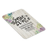 Hochzeit retten das Datum sukkulente Pflanze Rusti Magnet (Rechte Seite)