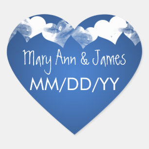 Hochzeit retten den Date Grunge hört Blue Herz-Aufkleber