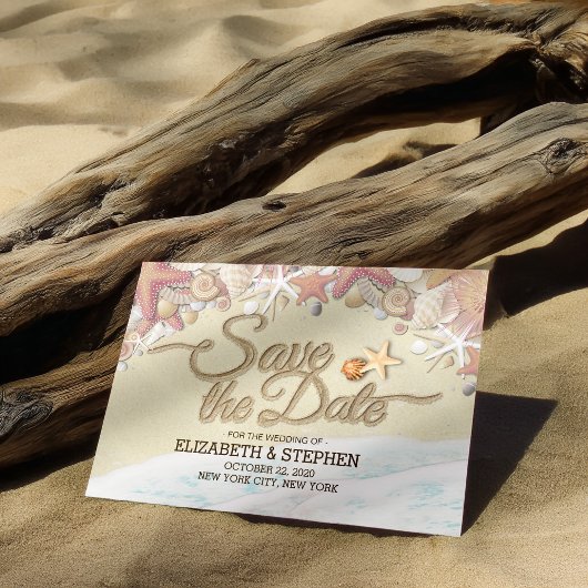 Hochzeit retten Sommersommer Sandstrand Starfish Save The Date