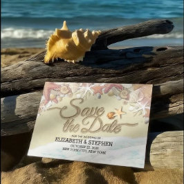 Hochzeit retten Sommersommer Sandstrand Starfish Save The Date
