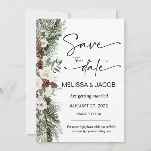 Hochzeit retten Vintager klassischer Termin Einladung (Vorderseite)