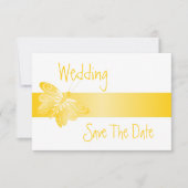Hochzeit rettet das Datum der gelben Schmetterling Save The Date (Vorderseite)