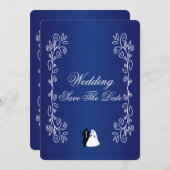 Hochzeit rettet das Datum der Royal Blue Bride Gro Save The Date (Vorne/Hinten)