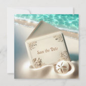 Hochzeit rettet das Datum in Beach Sand Save The Date (Vorderseite)