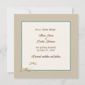 Hochzeit rettet das Datum in Beach Sand Save The Date (Rückseite)