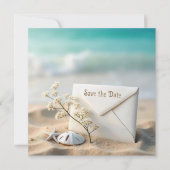 Hochzeit rettet das Datum in Beach Sand Save The Date (Vorderseite)