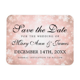 Hochzeit rettet das Datum Kupfer Winter Wonderland Magnet