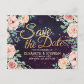 Hochzeit rettet das Datum Moderne Lila Sommerspros Ankündigungspostkarte (Vorderseite)