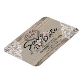 Hochzeit rettet das Datum Rustikaler Hufeisen Burl Magnet (Linke Seite)