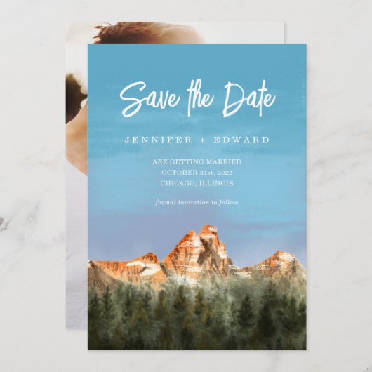 Hochzeit rettet das Datum Save The Date (Vorne/Hinten)