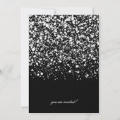 Hochzeit rettet das Datum Silver Midnight Glam Save The Date (Rückseite)