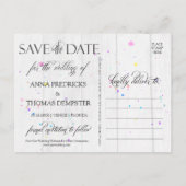 Hochzeit rettet Termine | Boho Blue & Misty Rose Ankündigungspostkarte (Rückseite)