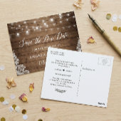 Hochzeit Rettete das neue Datum Rustikale Twinkle Postkarte