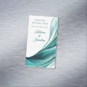 Hochzeit Rettete unser Date - Modern Emerald Green Magnetische Visitenkarte (Beispiel)