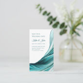 Hochzeit Rettete unser Date - Modern Emerald Green Visitenkarte (Stehend Vorderseite)