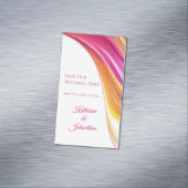 Hochzeit Rettete unser Datum - Modernrosa Gelb- Magnetische Visitenkarte (Beispiel)