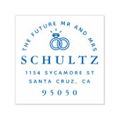 Hochzeit Rings The Future Mr. & Mrs. Rücksendeadre Permastempel (Design)