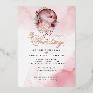 HOCHZEIT   Romantik Pink Moon Mandela Folieneinladung