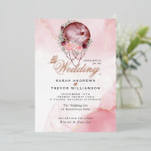 HOCHZEIT | Romantik Pink Moon Mandela Folieneinladung (Stehend vorne)