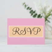 Hochzeit Rosa Beige Sand RSVP Karte (Stehend Vorderseite)