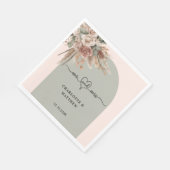 Hochzeit Rosa Bogen Salbeigrün Mr Mrs Lunch Serviette (Ecke)