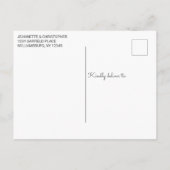 Hochzeit | Rosa Save the Date Ankündigungspostkarte (Rückseite)