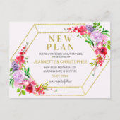 Hochzeit | Rosa Save the Date Ankündigungspostkarte (Vorderseite)