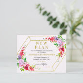 Hochzeit | Rosa Save the Date Ankündigungspostkarte (Stehend Vorderseite)