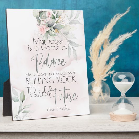 Hochzeit | Rosa und blassgrüne Folien Fotoplatte (Seite)