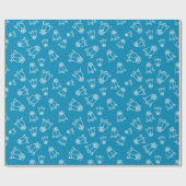 Hochzeit Rose für Jubiläumsgeschenke Blau nahtlos Geschenkpapier (Flach)