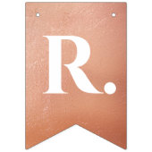 Hochzeit Rose Gold Mr. & Mrs. Individuelle Name 7  Wimpelkette (Dritte Fahne)