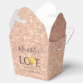 Hochzeit Rose Goldene Herzschrift Name Mr. and Mrs Geschenkschachtel (Geöffnet)