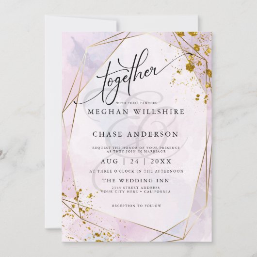 HOCHZEIT | Rose Pink und Lilac Gold Jaspé (Vorderseite)